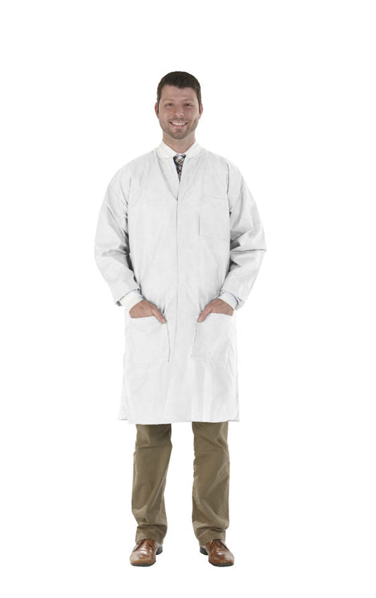 Medicom Safewear High Performance Lab Coat, White Frost, 12/bag