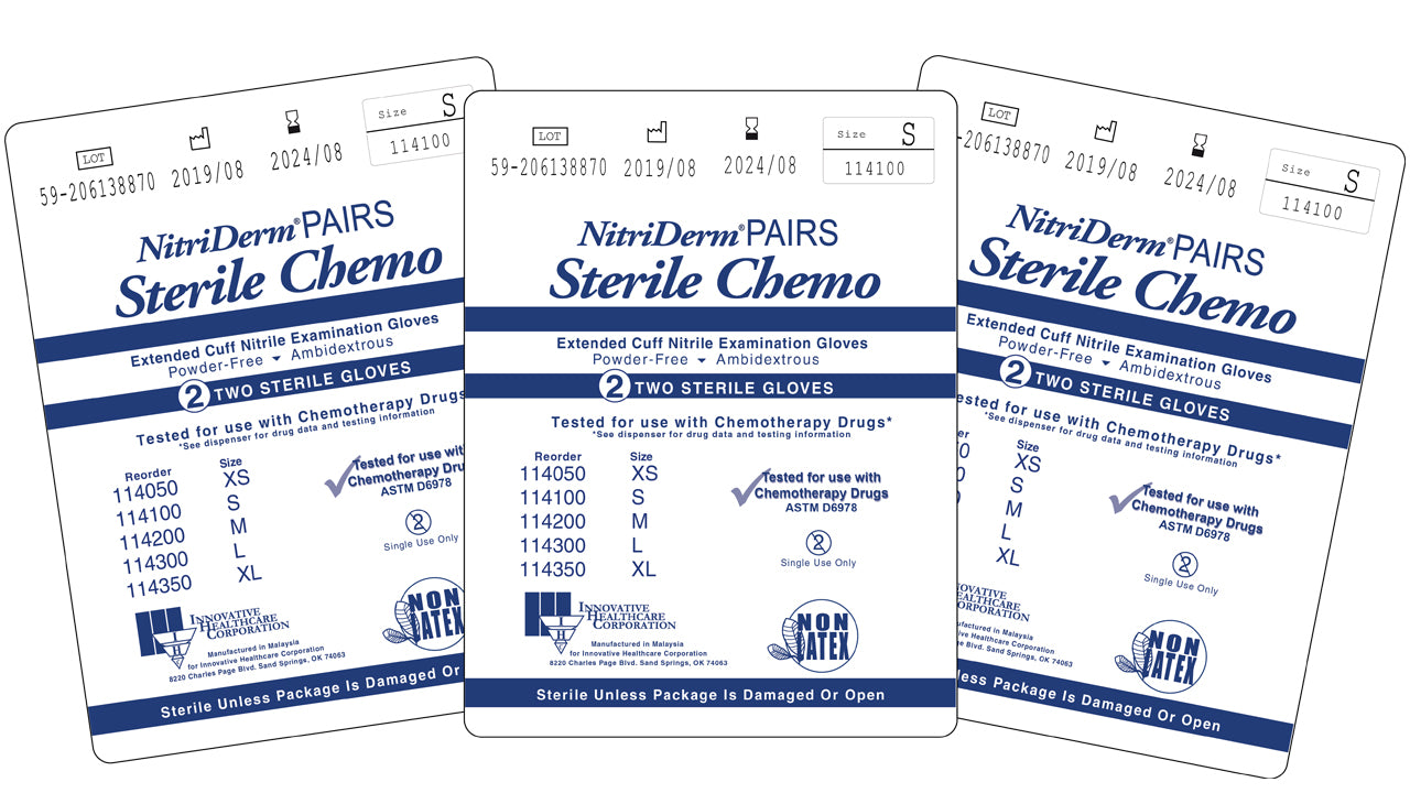 INNOVATIVE NITRIDERM NITRILE SYNTHETIC POWDER-FREE STERILE EXAM GLOVES