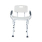 Rhythm Healthcare Premium Shower Chair with Back and Padded Arms, Various Colors