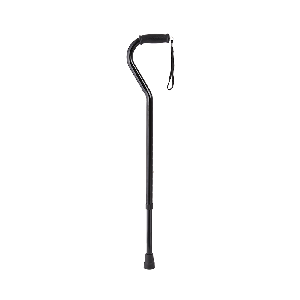 Rhythm Healthcare Bariatric Offset Cane with Strap, Black